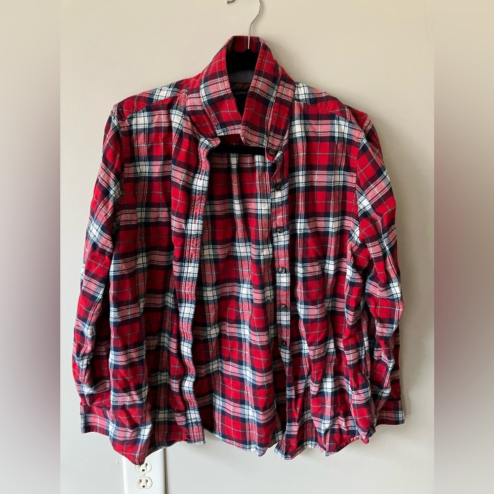 Lands End Flannel Red button down